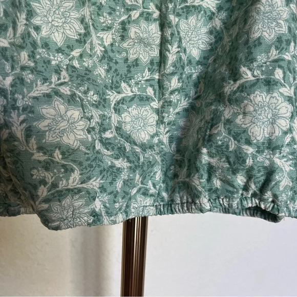 AMERICAN EAGLE ~ Bohemian Cotton Linen Floral Button Down Cropped Tank - Picture 7 of 8